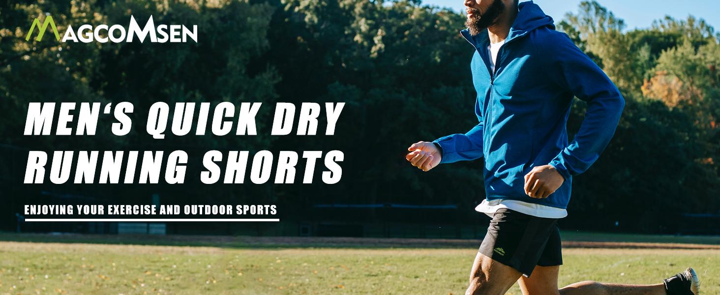 MAGCOMSEN 2 Pack Men's Workout Shorts 9" Quick Dry Shorts with Zipper Pockets for Running Athletic Gym Basketball Outdoorfun FallFreshness