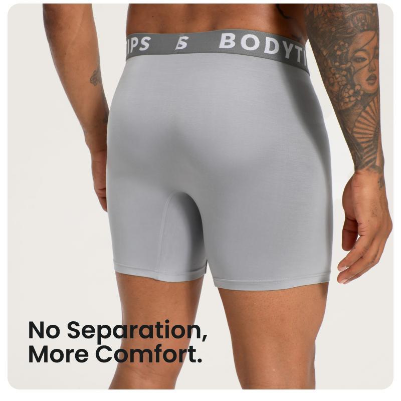 BodyTips 3 Pack Soft Support Bamboo Fiber Boxer Briefs Flat Cut Design Skin Friendly Thickened Crotch Seamless Fit Underwear Smooth Boxer Panties Popular Underwear Versatile Briefs For Daily Wear Lounge Casual Outfit Workout Training Active Use All Day
