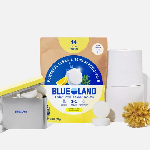 Blueland Toilet Bowl Cleaner Tablets, Eco-Friendly 100% Plastic-Free Tablets, Mineral and Plant-Based Cleaning Power, Septic-Safe
