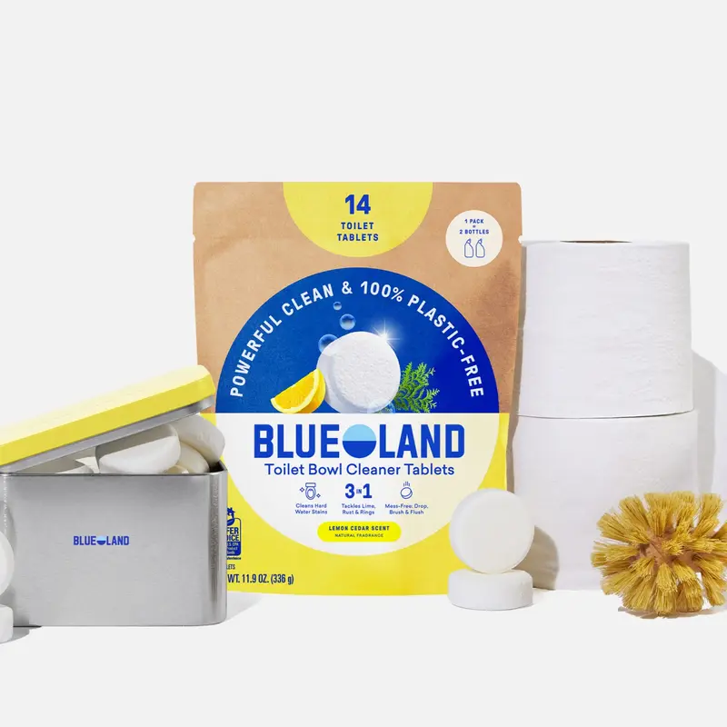 Blueland Toilet Bowl Cleaner Tablets, Eco-Friendly 100% Plastic-Free Tablets, Mineral and Plant-Based Cleaning Power, Septic-Safe