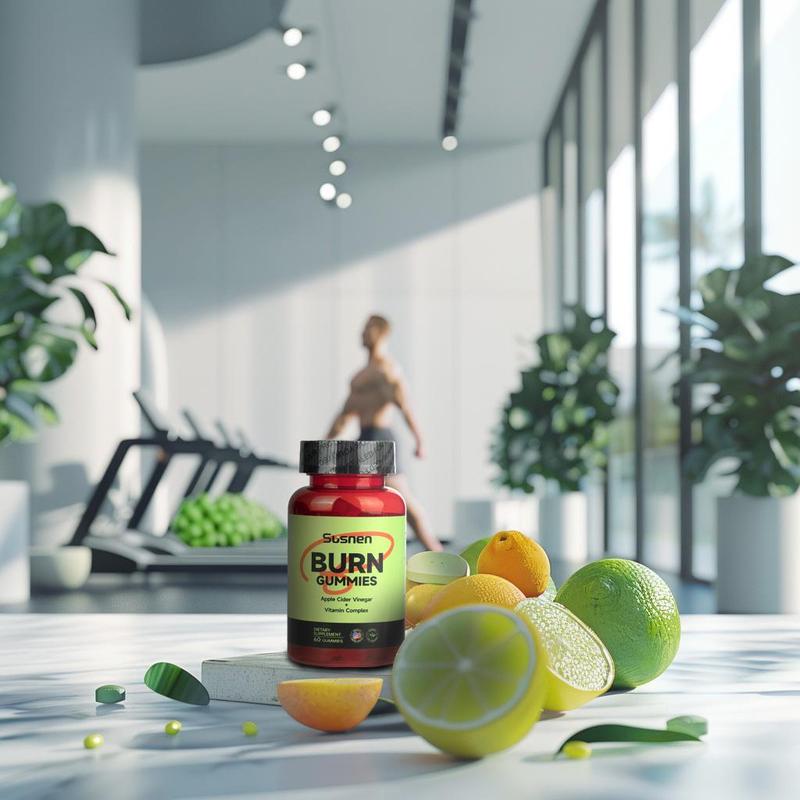 Susnen -BURN-Gummies -Dietary Supplement - Apple Cider Vinegar and Lactobacillus - Apple Cider Vinegar + Vitamin Complex - 60 Gummies