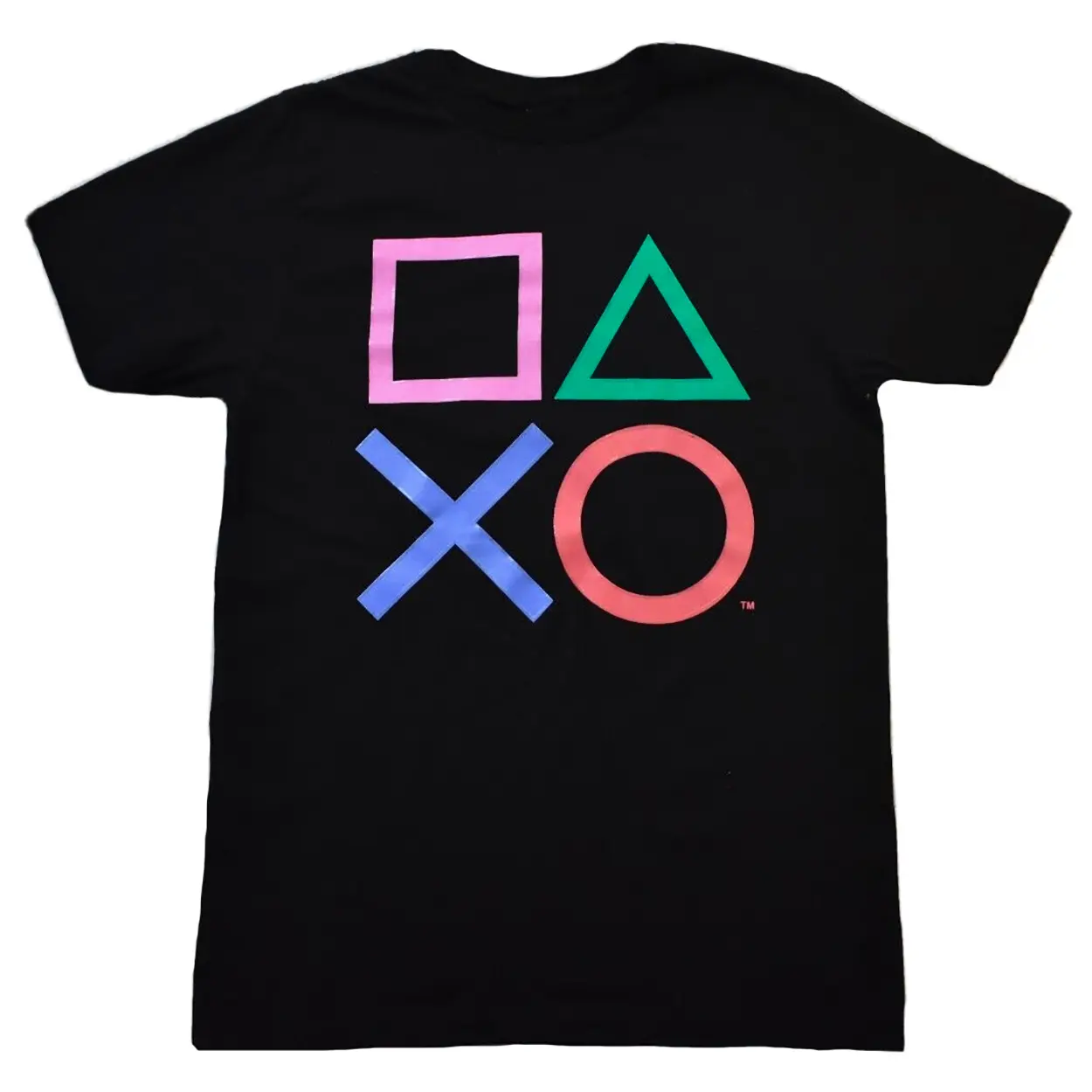 PlayStation T-Shirt Big Boys Video Game Action Button Icons Short Sleeve Graphic Top