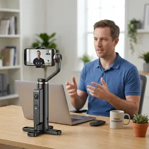 Facial Recognition AI Tripod Stand - Pocket Size Selfie Stick with Auto-Follow for iPhone/Android, Must-Have for March Madness/Spring Break/World Cup Content