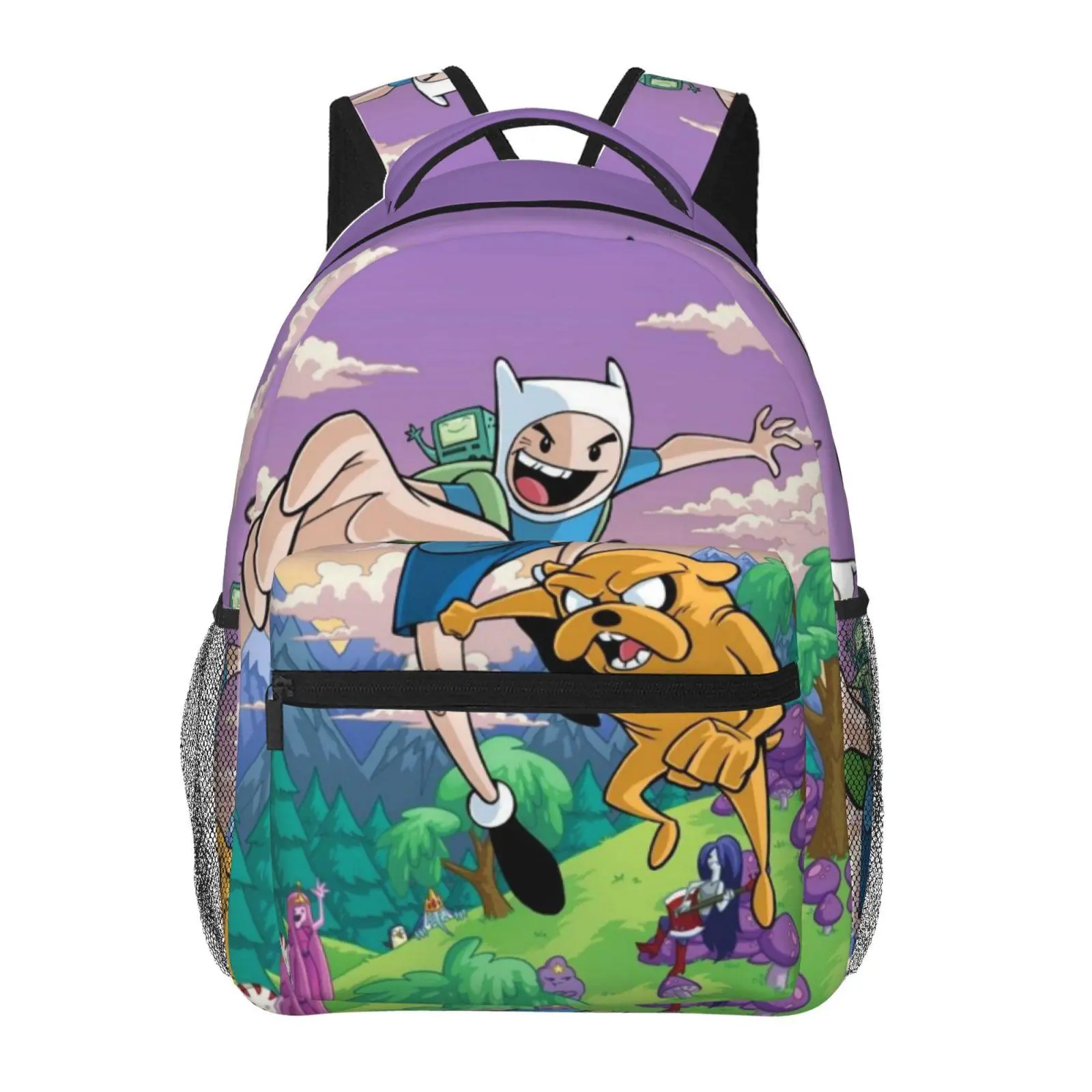 Kids’ Adventure Time backpacks for school—large-capacity all-over print Adventure Time laptop daypacks for daily campus use; durable, lightweight Adventure Time school bags for teens and students