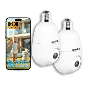 【2 Packs】 Bulb Security Camera 2.4/5Ghz-3 Megapixel Indoor/Outdoor Full Color Day/Night Camera, Motion Detection, Sound & Light Alarm, Two-Way Audio, Home/Yard/Store Only Camera