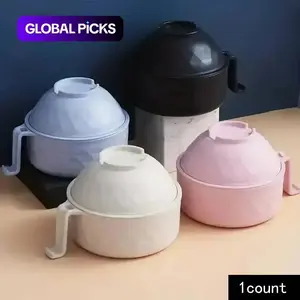 Ramen Bowl Set, Microwaveable Instant Noodle Bowl with Lid and Utensils, Durable Student Bento Box Instant Noodle Bowl