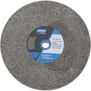 Norton 36 Grit Aluminum Oxide Bench & Pedestal Grinding Wheel 8" Diam x 1" Hole x 3/4" Thick, 3600 Max RPM, Very Coarse/Coarse Grade 07660788278