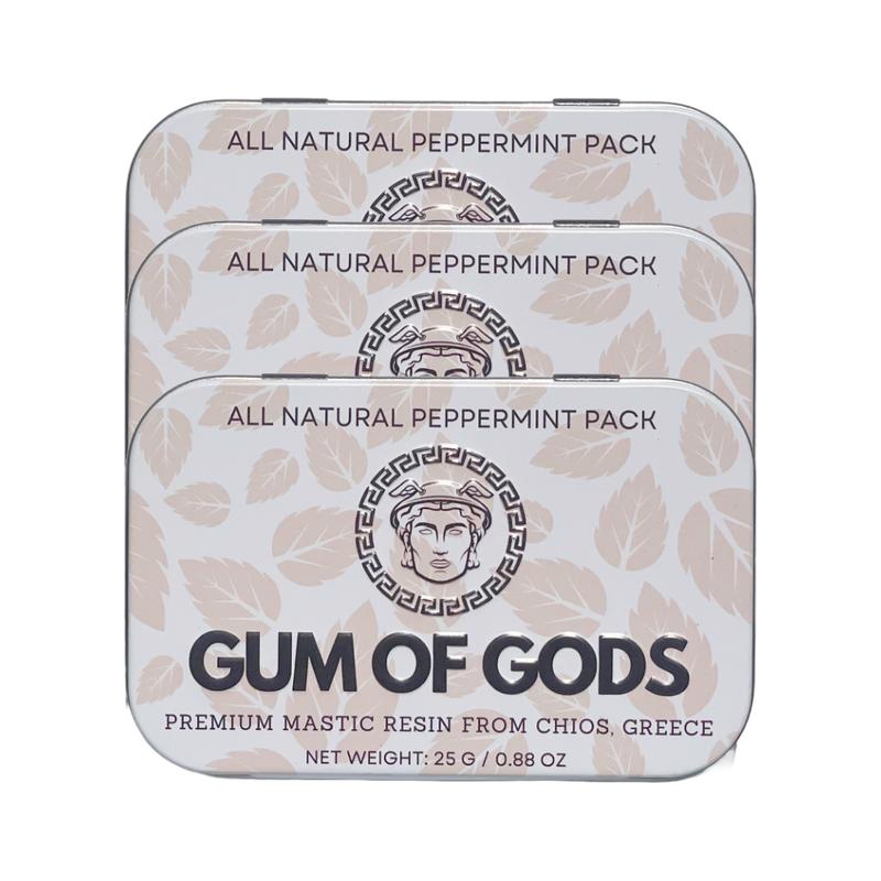 Gum of Gods - Peppermint Pack 25 grams of Chios Mastic Resin with natural peppermint flavoring and stevia