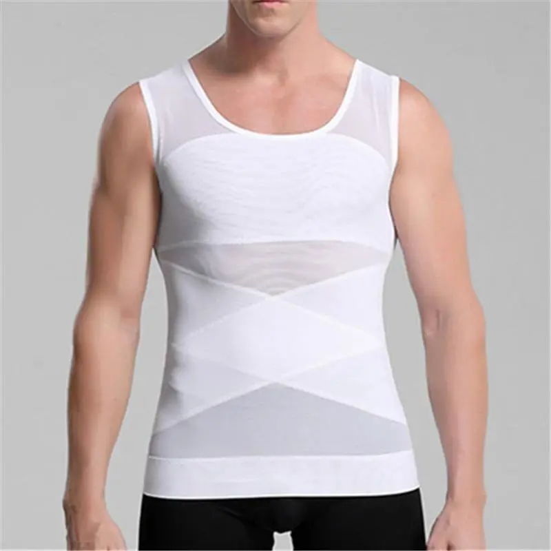 Chest Compression Vest Men Gynecomastia Body Shaper Sleeveless Posture Corrector  Waist Control Tummy Trimmer Tops