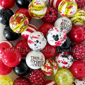 50 Qty 20mm Beads, Halloween Set Beads Craft, Acrylic Beads, Chunky Bubblegum Beads, Round beads, Gumball Beads, Beading Supplies