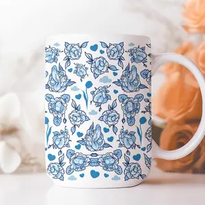 Floral Peni Ceramic Coffee Mug, Funny Ceramic Accent Mug - A Perfect Gift for Him & Her