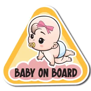 Magnet Me Up Girl Baby Babies On Board Magnet Decal, 5 inches, Heavy Duty Safety Automotive Magnet for Car Truck SUV Or Any Other Magnetic Surface