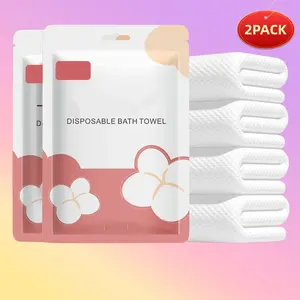 Disposable Bath Towel, 2 Counts/set Portable Thicken Camping Towel, Travel Towels, Travel Hotel Business Trip Swimming Pet Towel, Sauna Spa Hot Spring Water Play