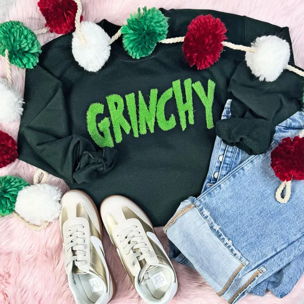 Grinchy Green Fluffy Patch