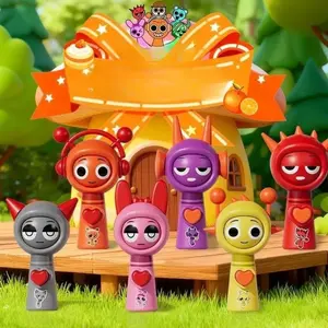 6Pcs/Set Mini Sprunki Action Figure Face-changing Toy Movie Sprunki Wenda Model Doll Figurines with Keychain Kids Birthday Gifts