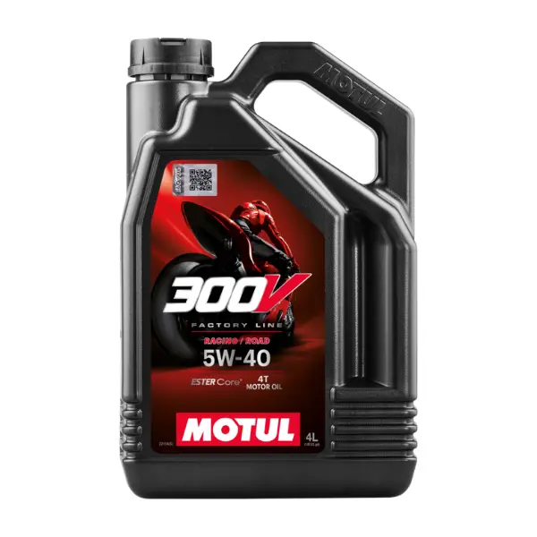 Motul 300V Factory Line Road Racing 5W40 4T Synthetic Racing Motor Oil with ESTER Core Technology for Maximum Power and Protection 4L