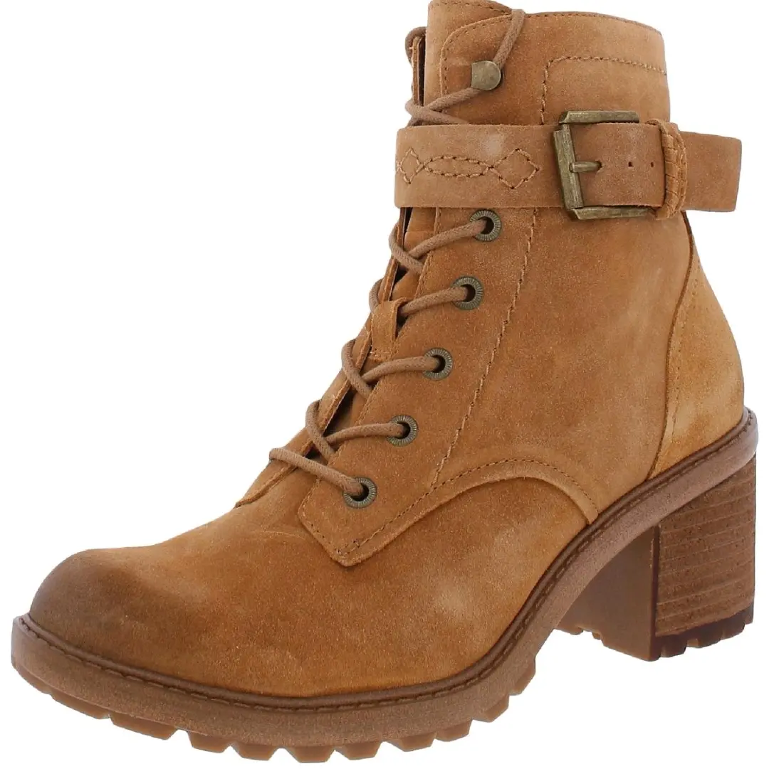 ZODIAC Womens Brown Lug Sole Comfort Arch Support Buckle Accent Gemma Round Toe