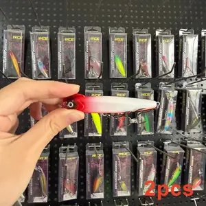 Large brand remastered version, popular, 2pcs, large swing long throw submerged pencil fishing for sea bass, trembling sinking lure, fake bait, chicken crown bait, suitable for freshwater and seawater fishing accessories, fishing equipment and supplies