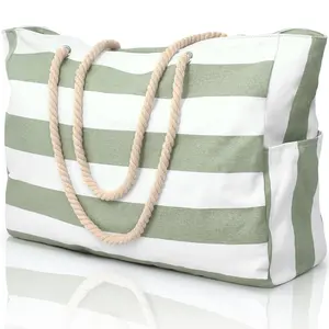 Beach Bag Large Beach Tote Bag for Women Travel Weekender Bag with Zipper Waterproof Swim Pool Bag Travel Beach Essential