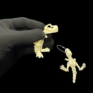 3D Printed T. rex Skeleton Keychain, Cool Compact Handmade Keychain with Articulated Design, Stylish Practical Fashion Accessory