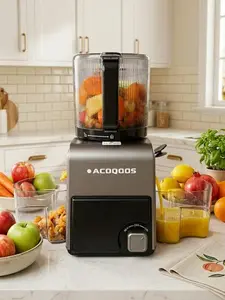 ACOQOOS SummerVibes Juicer Machines, 6.5" Extra Large Feed Chute Cold Press Juicer 3-IN-1 with Sorbet & Nut Milk, BPA Free, Easy to Clean, 100 OZ Hopper
