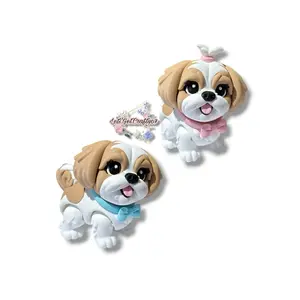 Miniature Chubby Shih Tzu Puppy | 3d printed articulating figurine. Idea gift for dog lovers.
