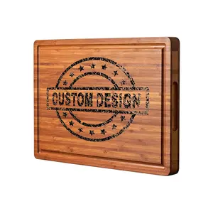 Custom Engraved Bamboo Cutting Board 11x16 with Drip Groove & Side Grips Perfect for Gifting & Everyday Use