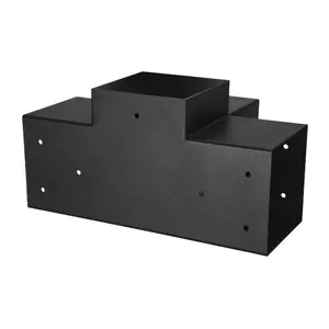 VEVOR Pergola Bracket Kit, 6x6 Inch (Inner Size 5.5x5.5), 2 Pcs 4-Way Heavy Duty Corner Bracket Woodworks DIY Post Base Kit, Easy Installation Wooden Beams for Gazebos, Patio Pergolas, Log Cabin