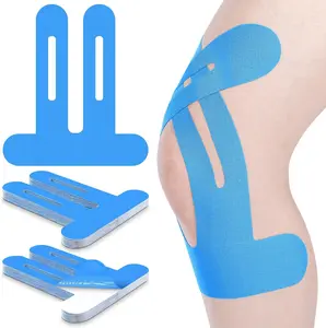 Pre-Cut Kinesiology Knee Tape Strips (10 Pack) - 20% Stronger Adhesion, Waterproof, Latex-Free for Sports & Training Support, Discomfort Relief & Performance Enhancement
