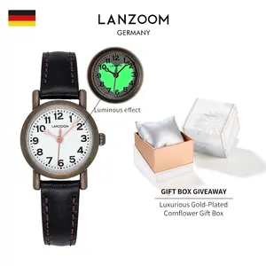 LANZOOM - Luminous Heart Women's Watch | Glow-in-the-Dark Dial, Elegant & Unique Timepiece | Perfect Gift for Girlfriend, Wife, Special Occasions | Includes Exquisite Gift Box. Luxurious Cornflower