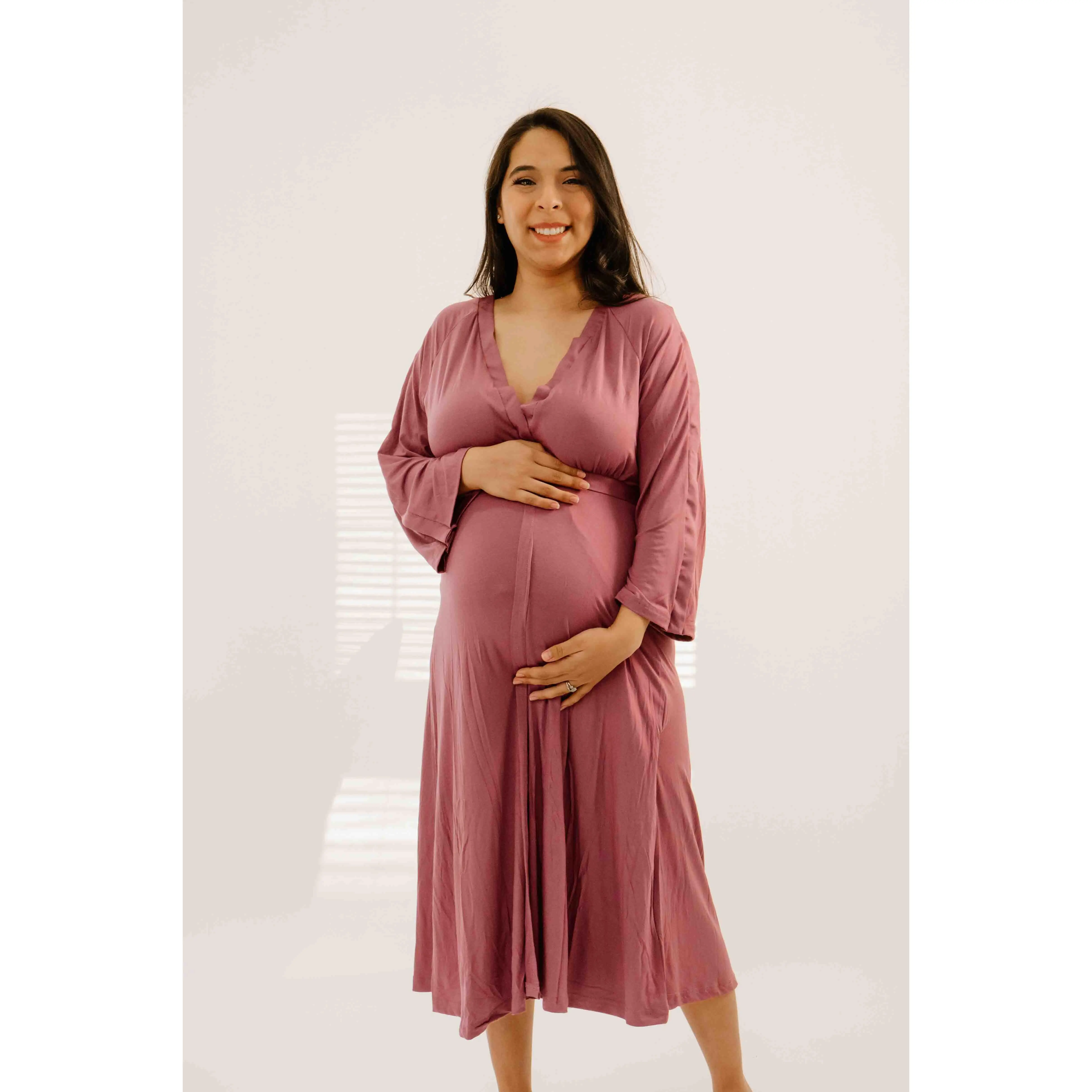 Amelia Labor & Postpartum Gown in Dusty Rose - TikTok Shop