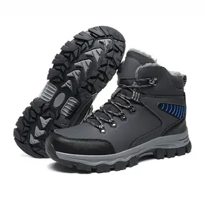 Outdoor hiking and mountaineering with plush thick snow boots, casual and comfortable warm shoes