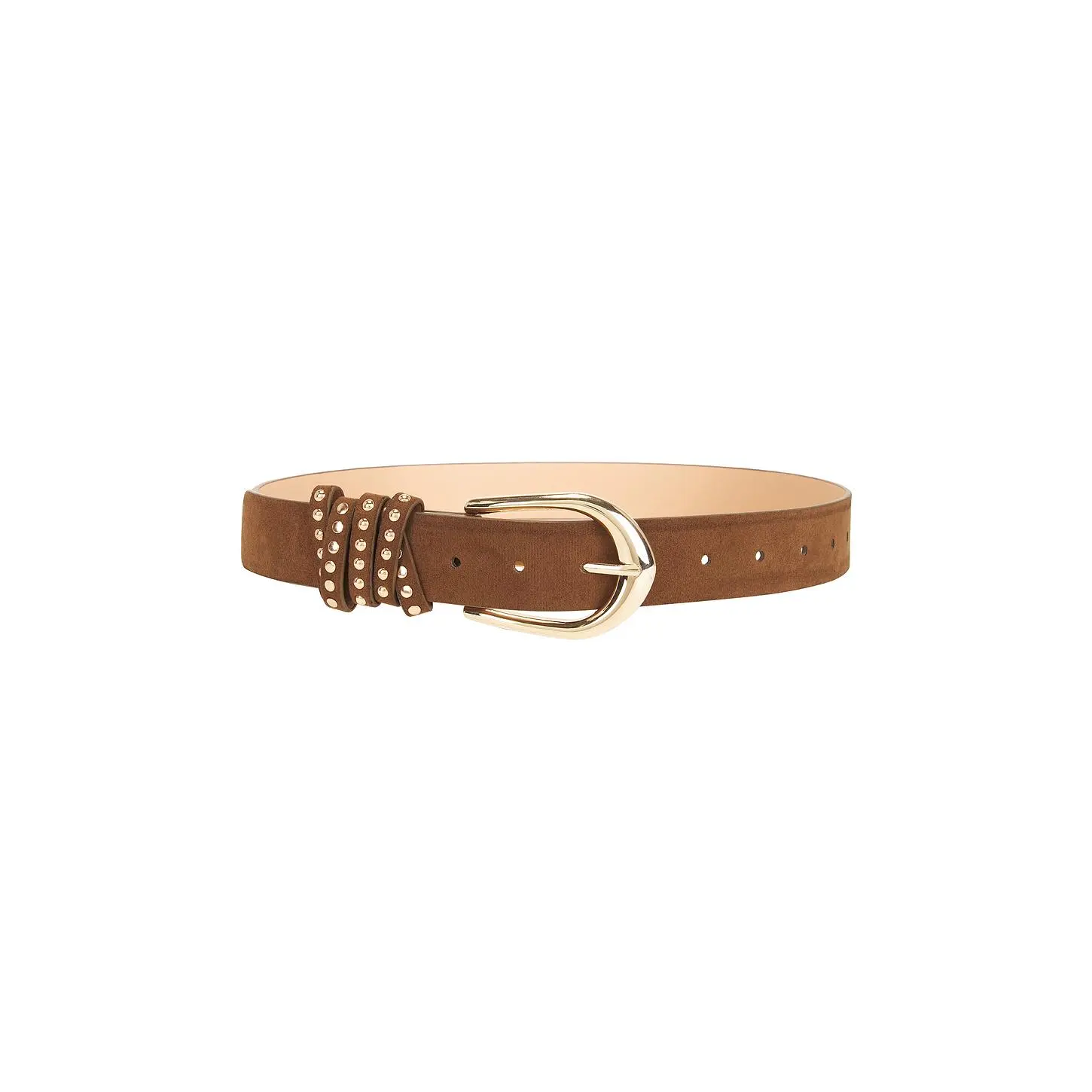 8 Other Reasons Suede Stud Detail Belt in Brown