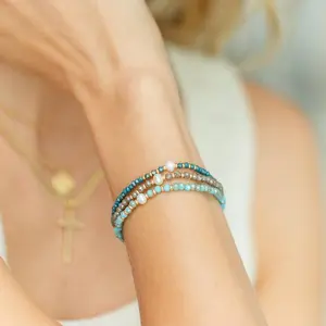 Beaded Duo Pearl Bracelet Set