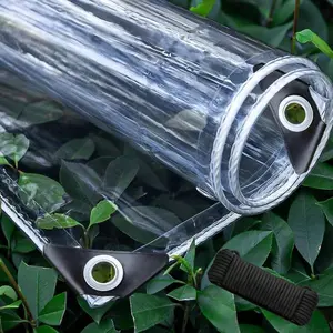 Clear Tarp 3x6 FT Clear Tarps Heavy Duty Waterproof 14 Mil Vinyl Tarp With Metal Grommets UV Tear Resistant For Porch Outdoor Patio