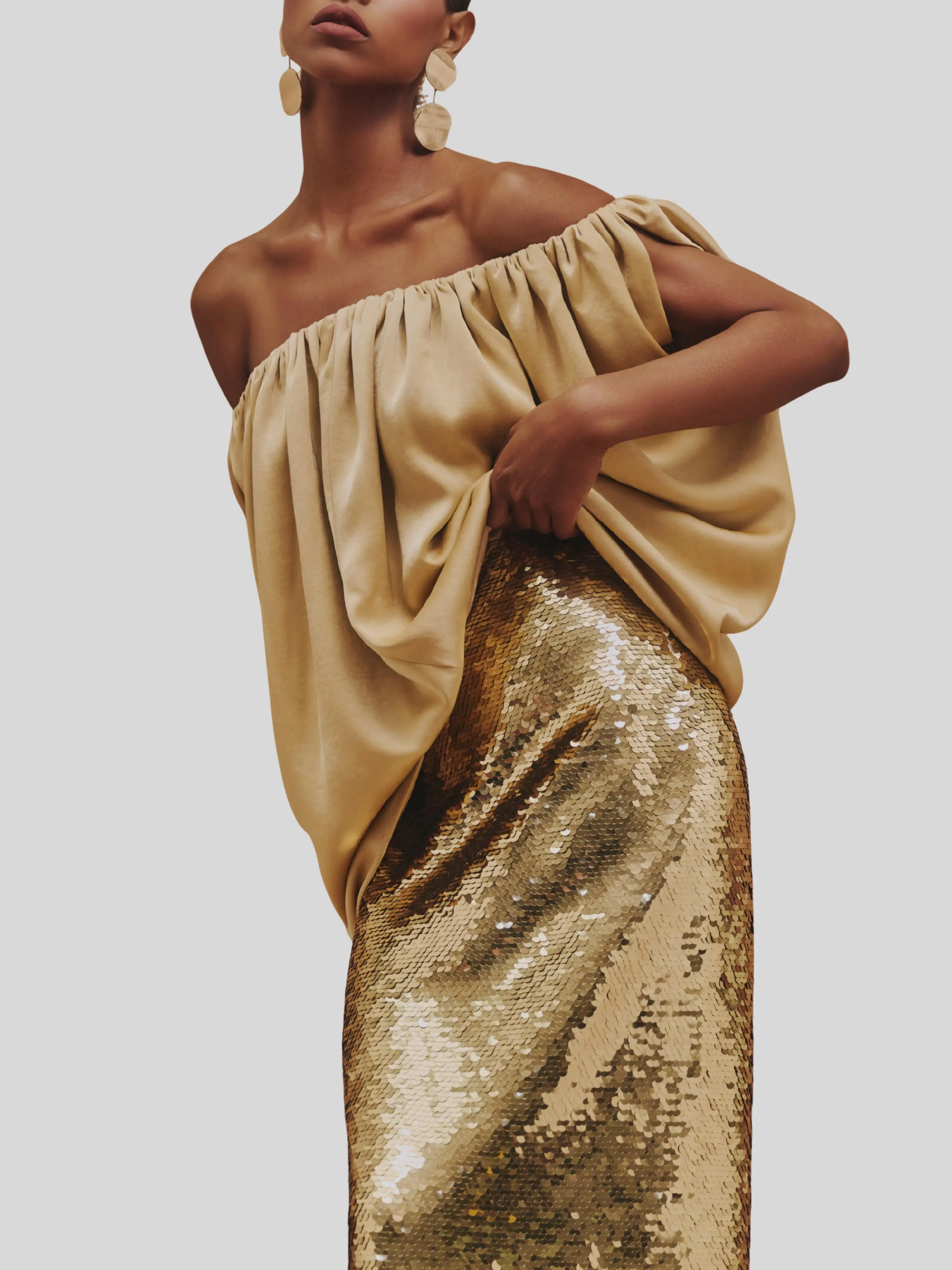 Sequin Skirt in Gold