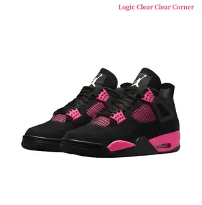 Black & Pink Suede + Mesh High-Top Retro Basketball Sneakers | Streetwear Cushioned Sports Shoes