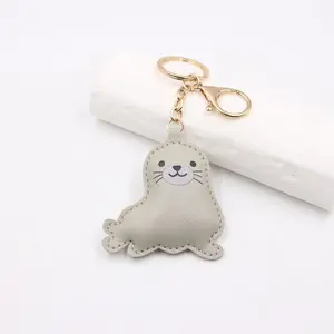 Plush Sea Lion Keychain, Soft Cotton Filled Bag Charm, Cute Animal Pendant Accessories