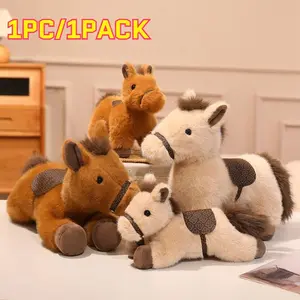 20cm Cartoon Horse Plushies Cute Pony Stuffed Toy Cuddly Stuffed Animal gray Brown Fine Horse Soft Doll Boy Girl Gift Soft Huggable