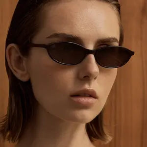 Retro Oval Sunglasses for Women, 90s Vintage Narrow Frame Sunglasses, Trendy Small Sun Glasses in Black & Tortoise Shell, UV400 Protection