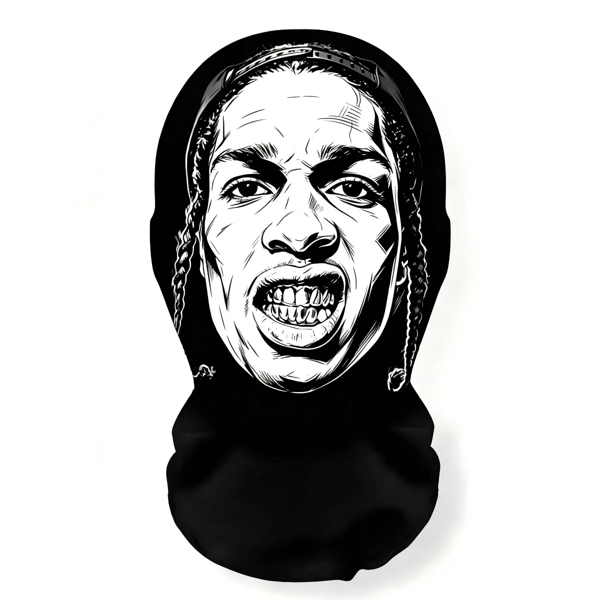 3D Mesh Realistic Celebrity Full Cover Mask & Headpiece - Lightweight, Adjustable, Ultra-Fine Fiber, Super-Stretch Fit, Breathable, Optical Illusion Cosplay Prop - Halloween, Birthday, New Years Eve Ceremony Festive Party Accessory7