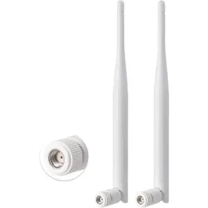 2.4GHz 5GHz 6dBi WiFi Antenna for  Camera  DVR Recorder WiFi Router, RP-SMA Connector, White, 2-Pack