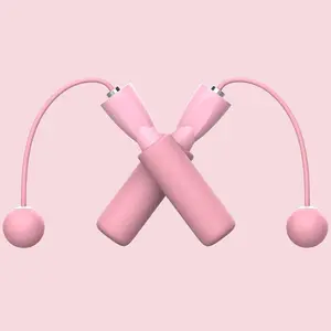 Cordless Ball Skipping Rope, 1 Pair Fitness Equipment Jump Rope, Portable Indoor and Outdoor Sports Equipment for Home Gym Workout, Valentine's Day Gift