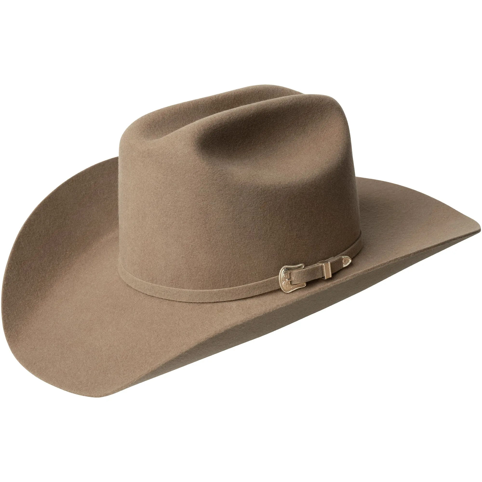 Lightning 4X Felt Hat - Traditional 4 3/4" Cattleman Crown, 4" Brim, Silver Buckle, Fully Lined, Leather Comfort Sweatband, Made in USA