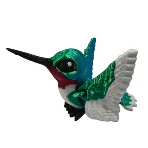 BS 208 Creations 3D Printed Articulating Hummingbird Figurine - Artistic Collectible Figure Decor, Desktop Statue Figurines, Modern Home Decoration Ideal Gift for Home Supplies Enthusiasts