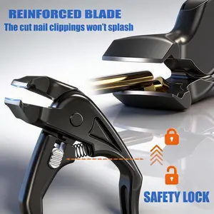 Stainless Steel Curved Nail Clipper Ergonomic Easy for Seniors Wide Opening Jaws Precision Curved Blades Anti Splash Design Durable Rust Proof