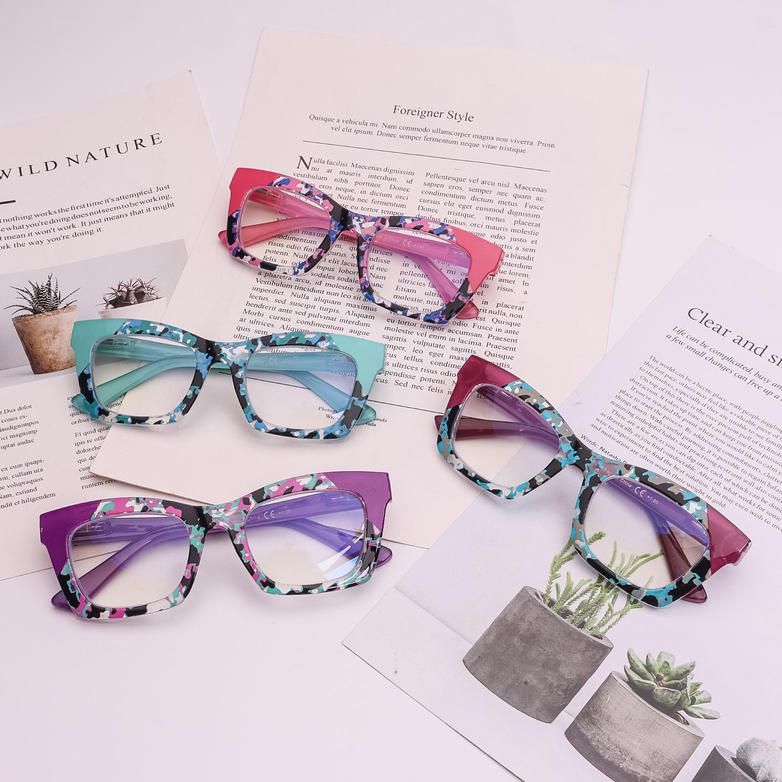 DEAAOK Oprah Style Reading Glasses for Women 4 Pack Stylish Blue Light Readers with Spring Hinge High Quality Eyewear Mixed Colors