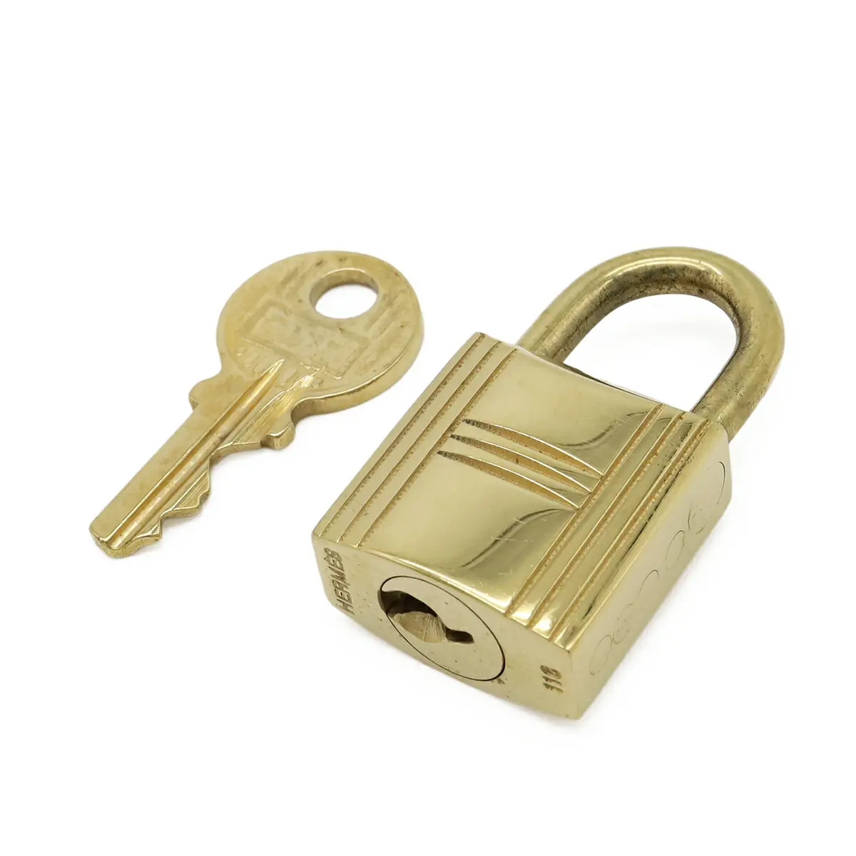 Pre-owned HERMÈS Gold-plated Small Leather Goods Hermes Cadena Padlock