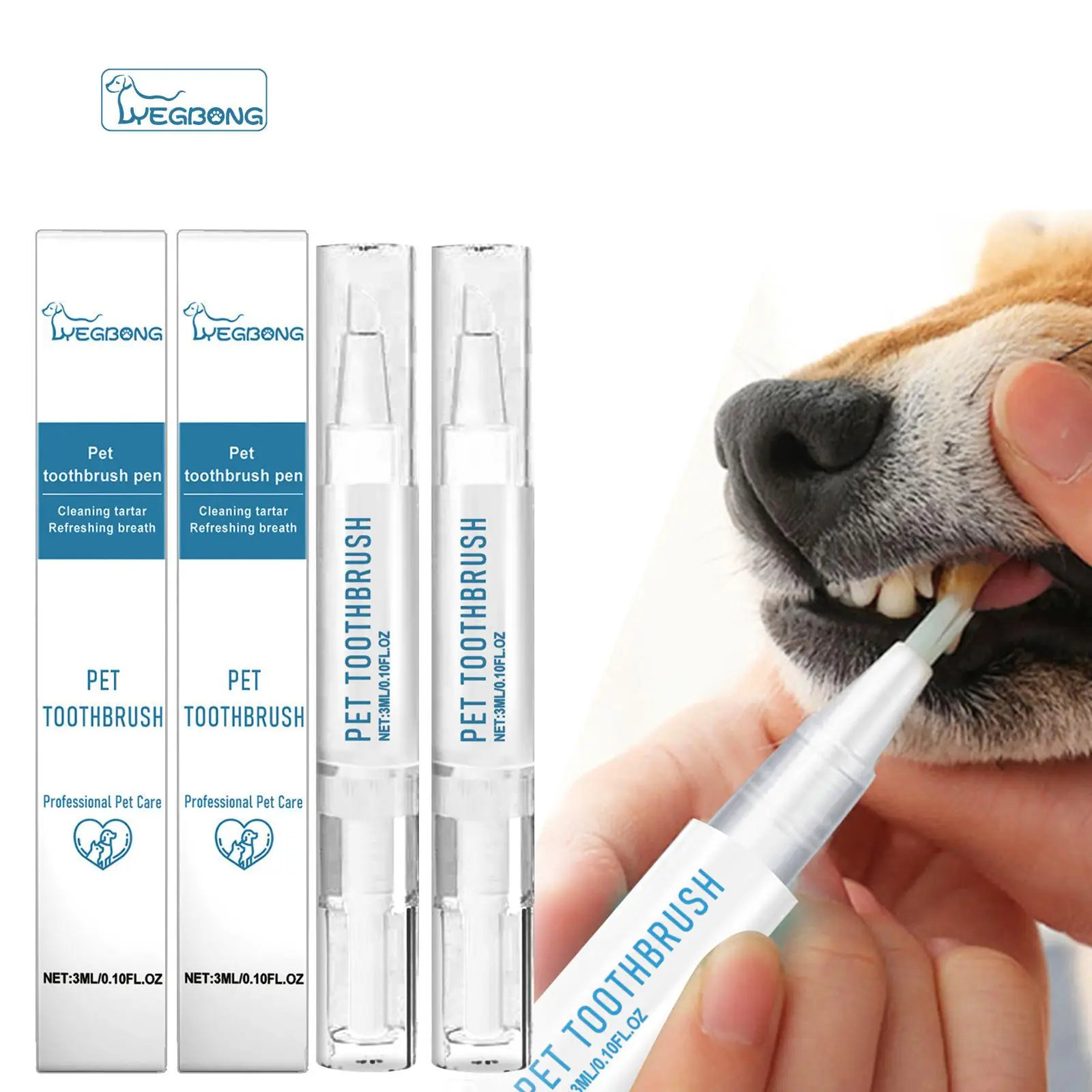 Pet Toothbrush, 2 Counts/set Pet Oral Care Toothbrush, Professional Pet Dental Care Product, Dog & Cat Grooming Supplies
