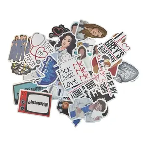 50PCS Classic TV Show Greys Anatomy Stickers Funny PVC Scrapbook For Luggage Laptop Phone Decals DIY Album Cute Doctors Cellphone Smartphone Cases Cover Screen Protector Shockproof Casing Protection
